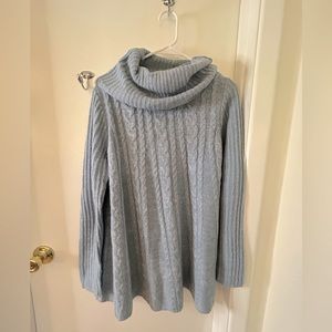 Blue cowl neck sweater
